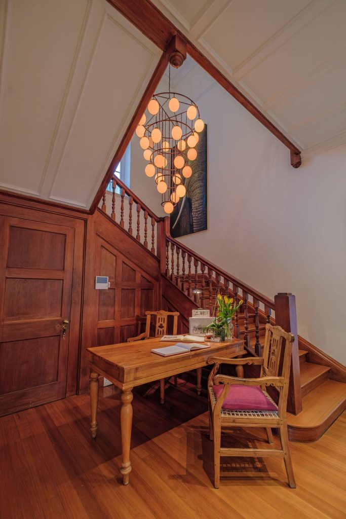 The writing desk under the staircase