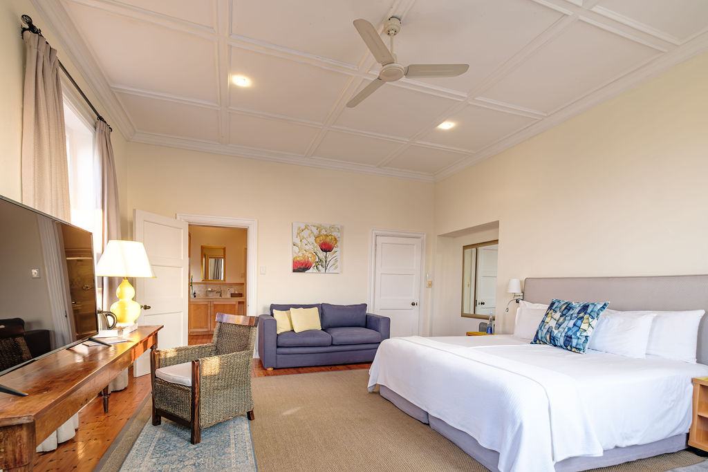 A sea-facing suite balcony
